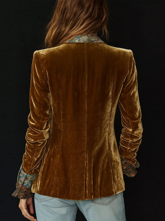 Lucilla | Blazer in Velluto con Patchwork Floreale - Nora Valtieri