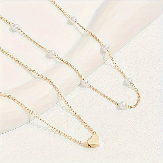 Ilaria | Set Cuore e Perle a Strati