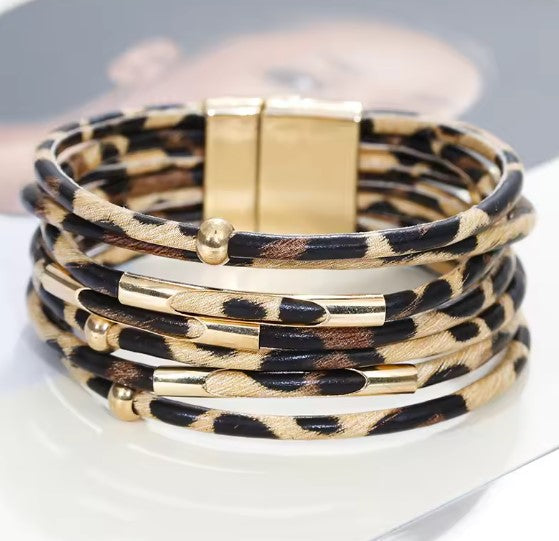 Ginevra | Bracciale Multifilo Leopardato