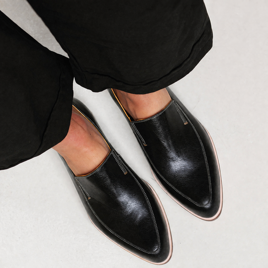 Margherita | Mocassino Patchwork Nero