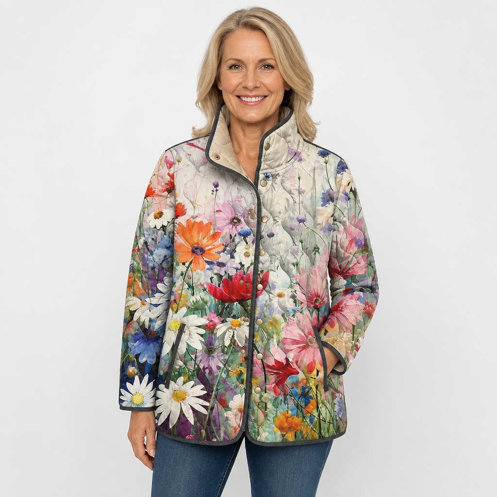 Elisabetta | Giacca Trapuntata a Fiori di Campo - Nora Valtieri