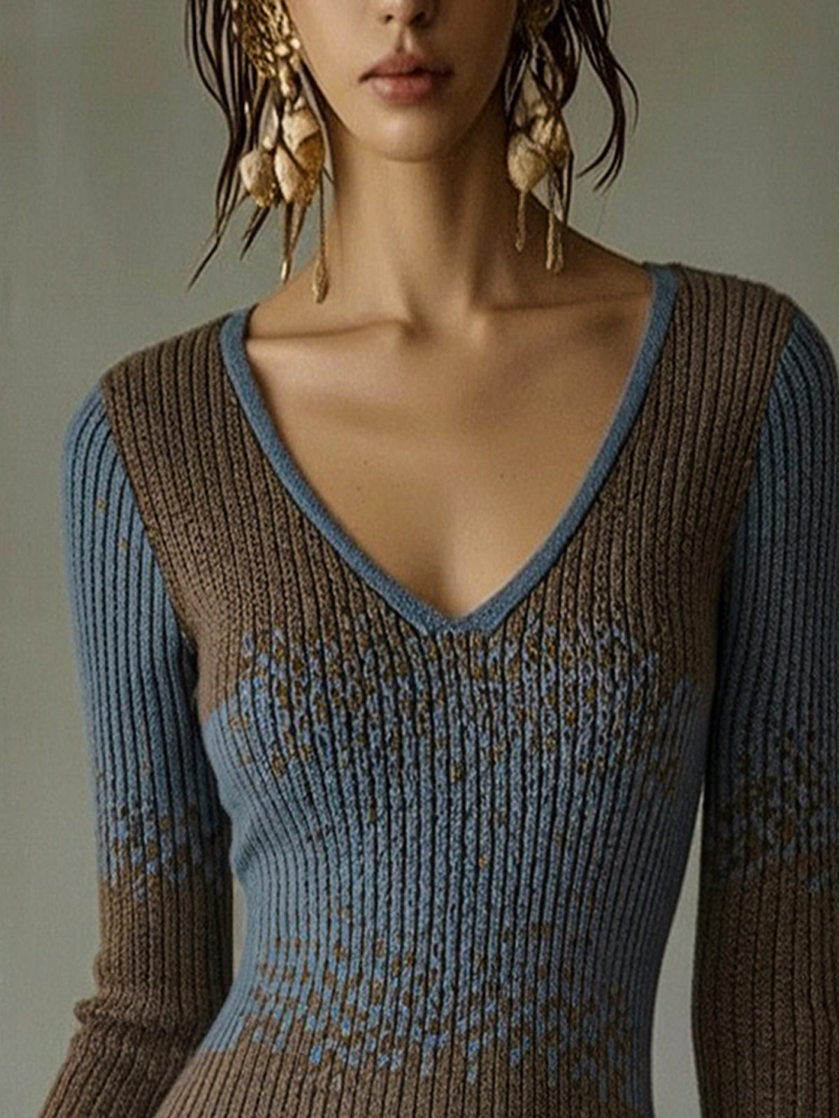 Floriana - mini Abito in Maglia Multicolore con Volant in Pizzo da donna, colore multicolore, vista 3