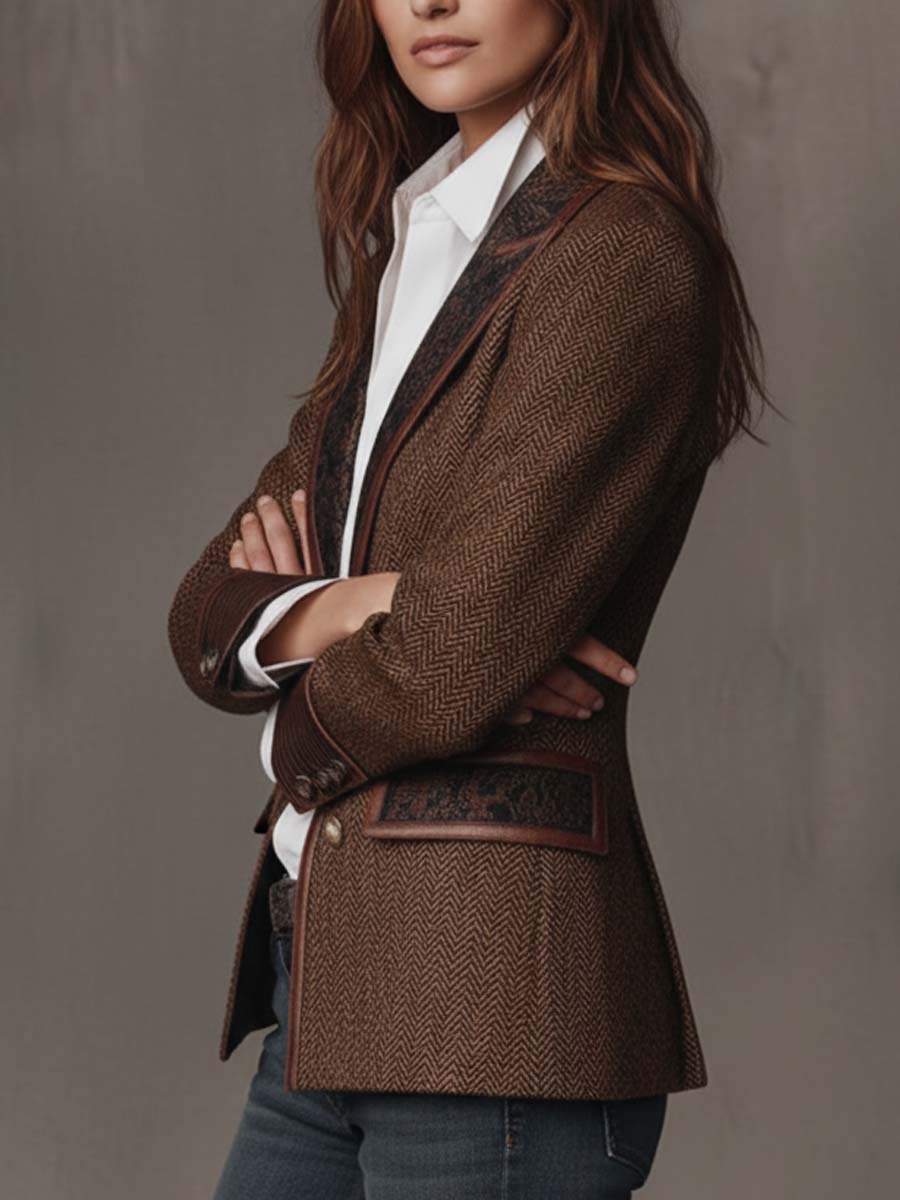Adriana | Blazer Spigato con Inserti Decorati - Nora Valtieri
