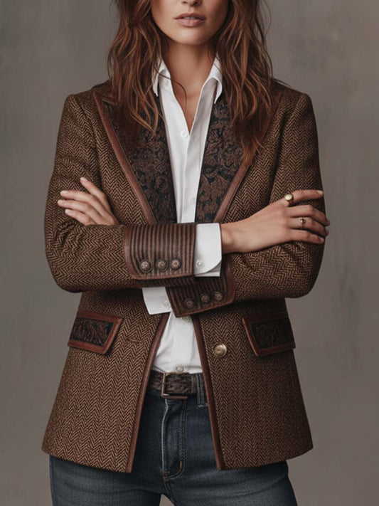 Adriana | Blazer Spigato con Inserti Decorati - Nora Valtieri