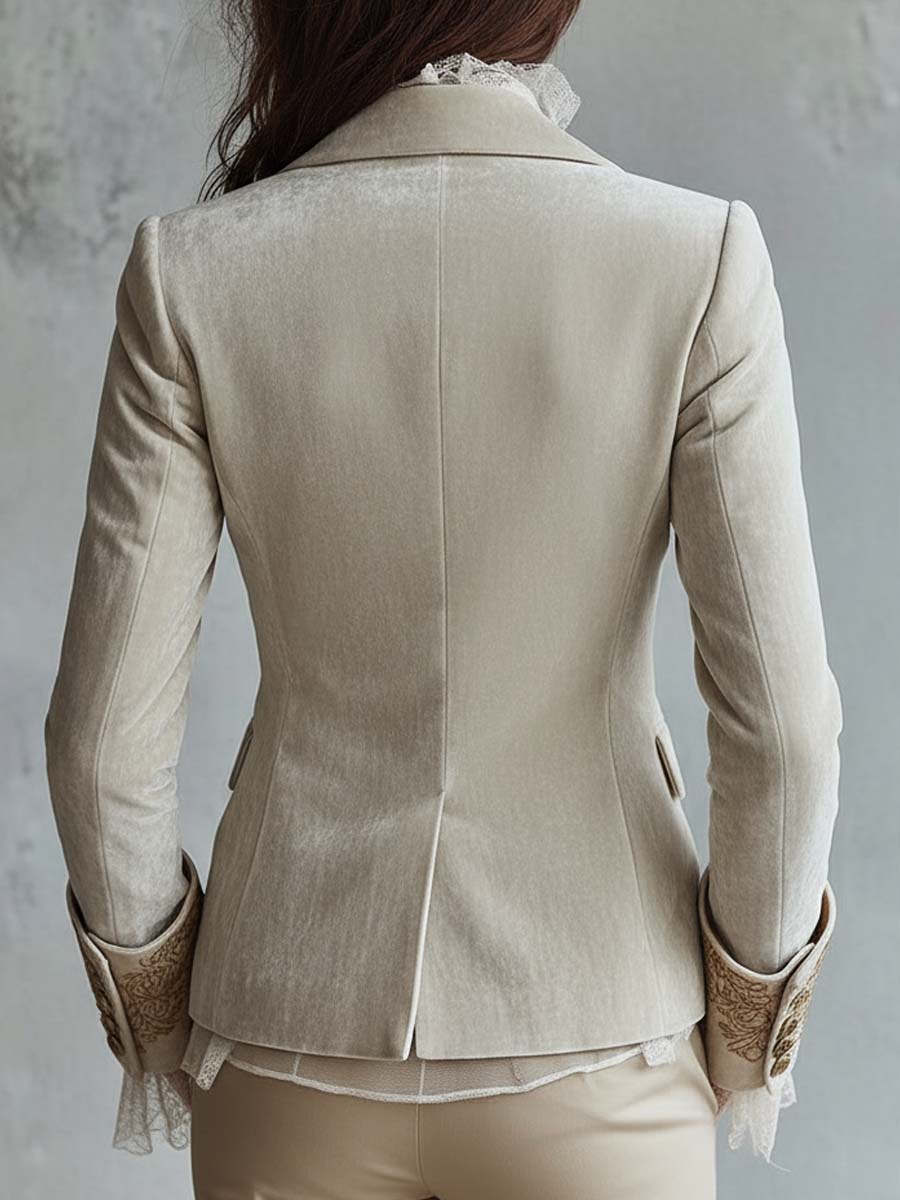 Priscilla | Blazer Avorio con Ricami Dorati - Nora Valtieri