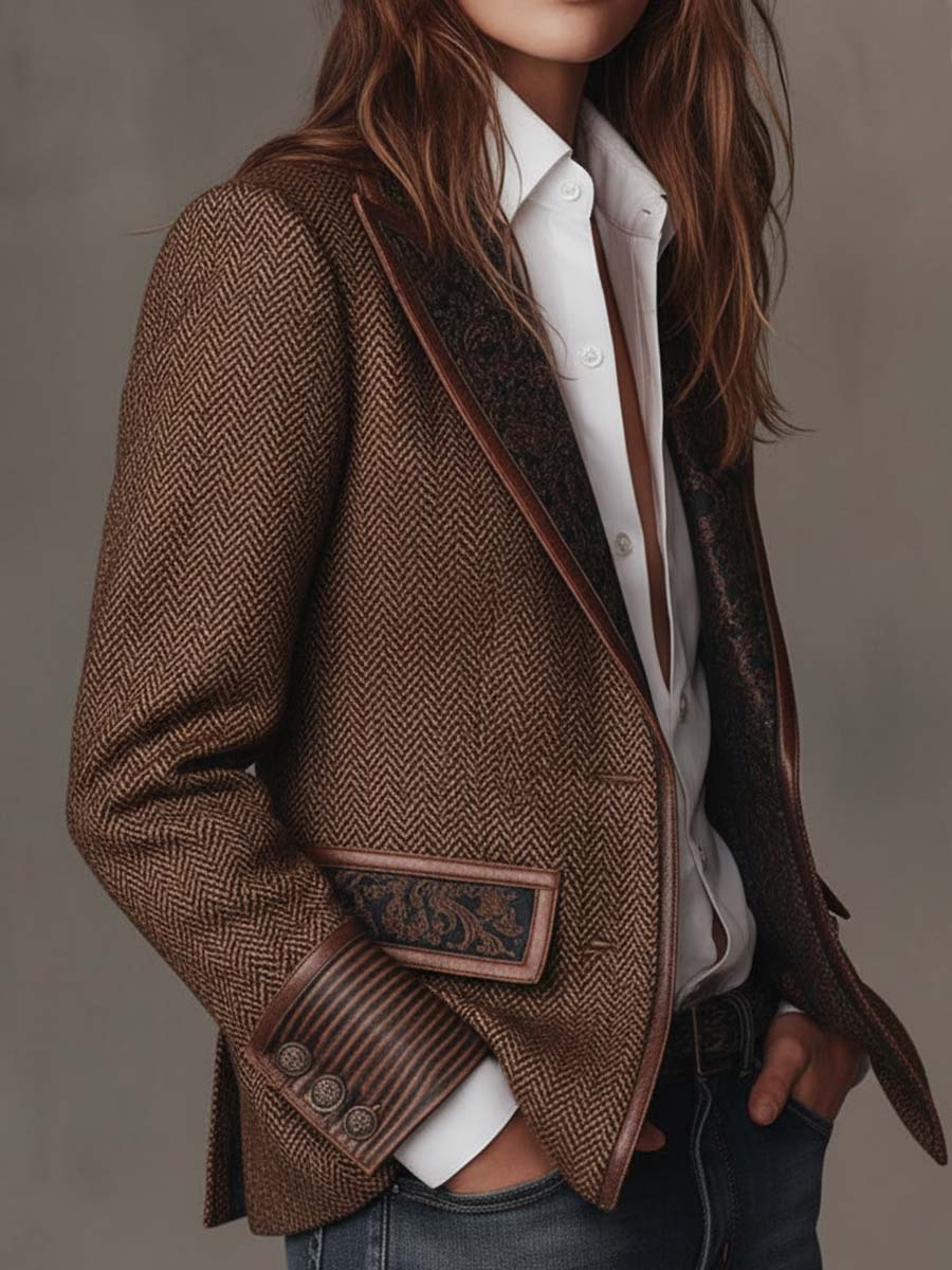 Adriana | Blazer Spigato con Inserti Decorati - Nora Valtieri