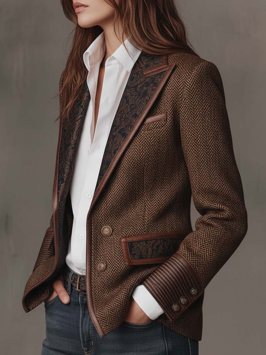 Adriana | Blazer Spigato con Inserti Decorati - Nora Valtieri