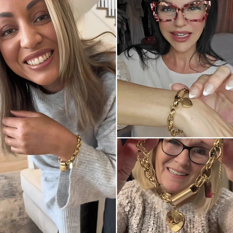 Sofia | Bracciale Catena Dorata con Cuore
