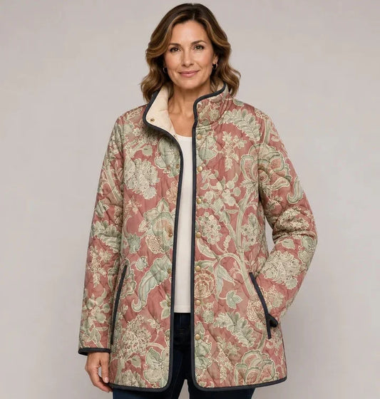 Annamaria | Giacca Trapuntata Floreale Vintage Rosa - Nora Valtieri