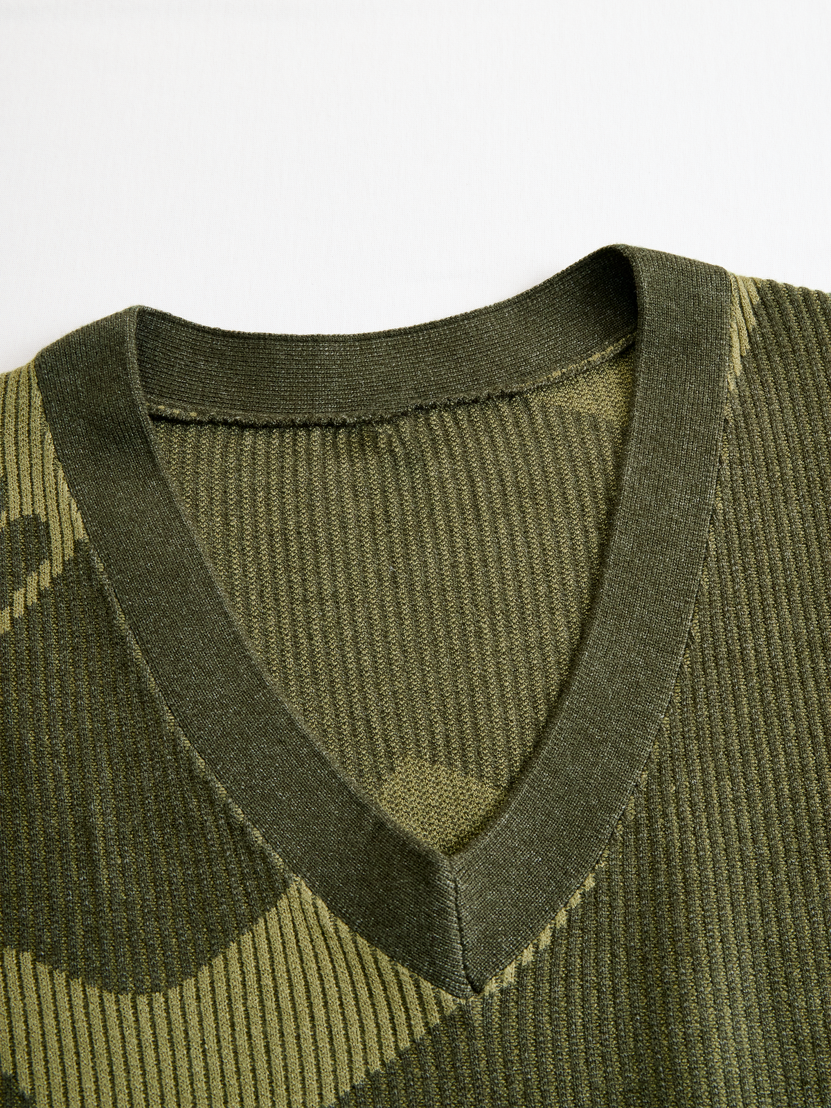 Mirta - abito Lungo in Maglia Mimetica con Frange da donna, colore verde oliva, vista 4