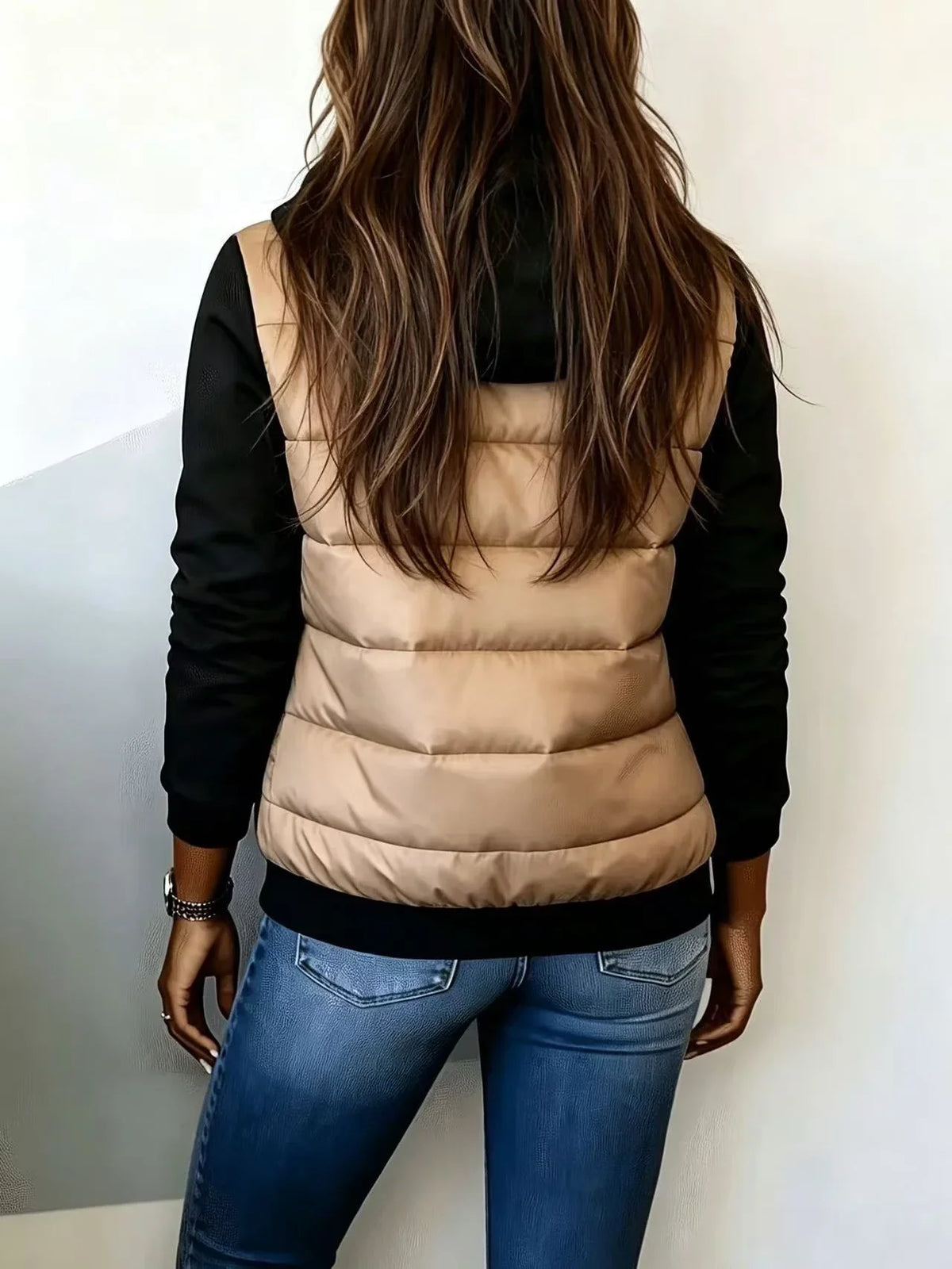Adalgisa - giacca imbottita con cappuccio da donna, colore bordeaux, vista 3