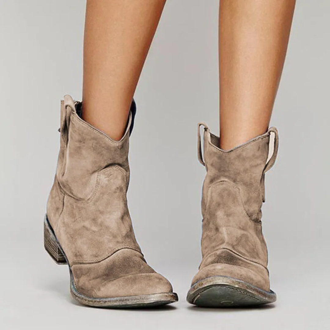 Ersilia - Stivaletti Western Comodi Beige