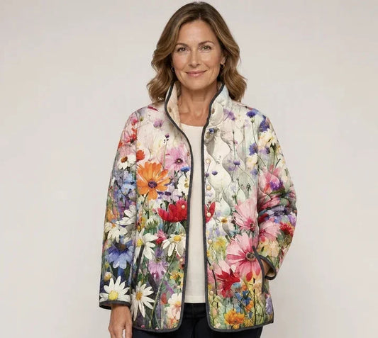 Elisabetta | Giacca Trapuntata a Fiori di Campo - Nora Valtieri