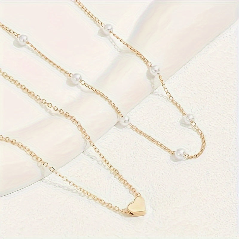 Ilaria | Set Cuore e Perle a Strati