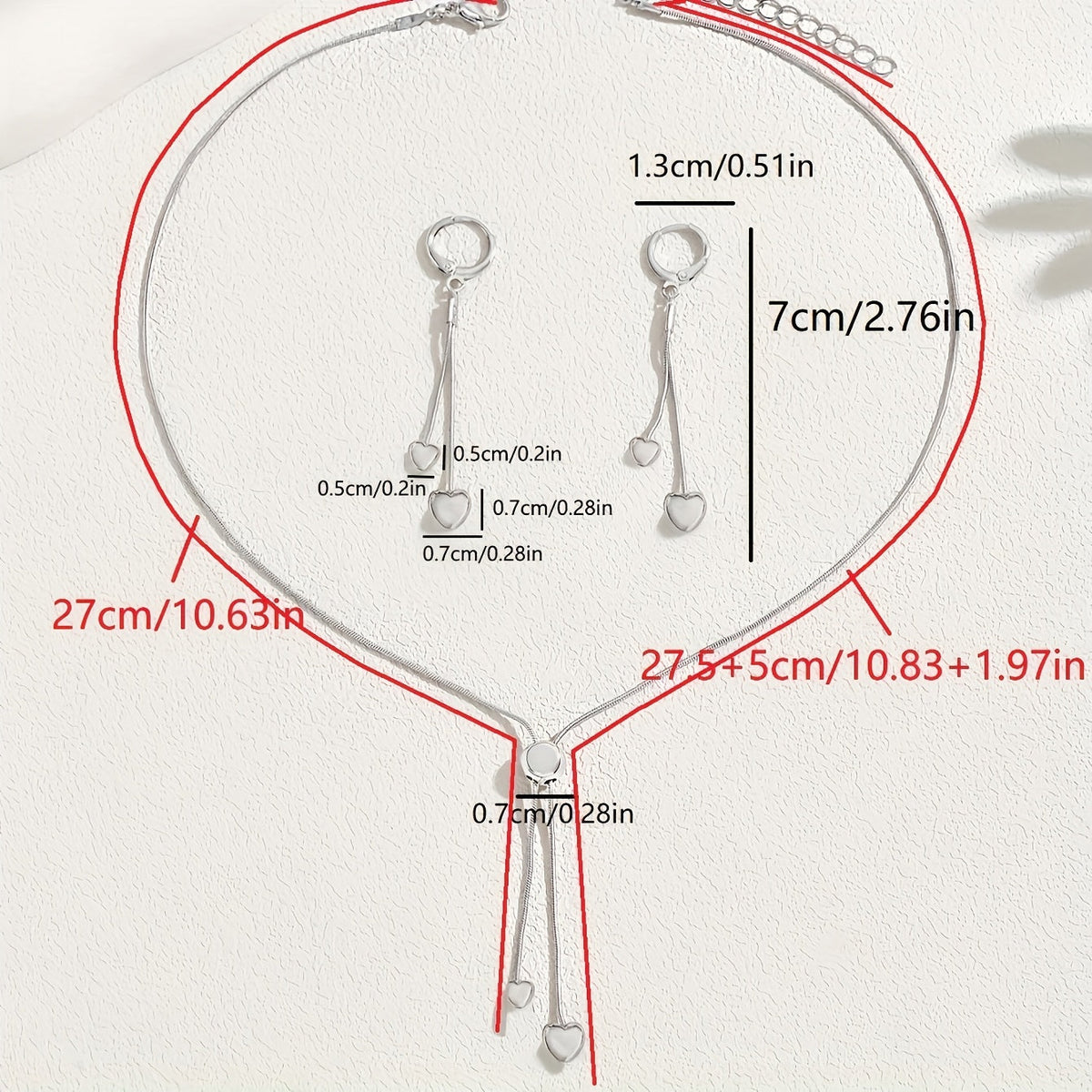 Ginevra | Set Collana Cuore e Orecchini