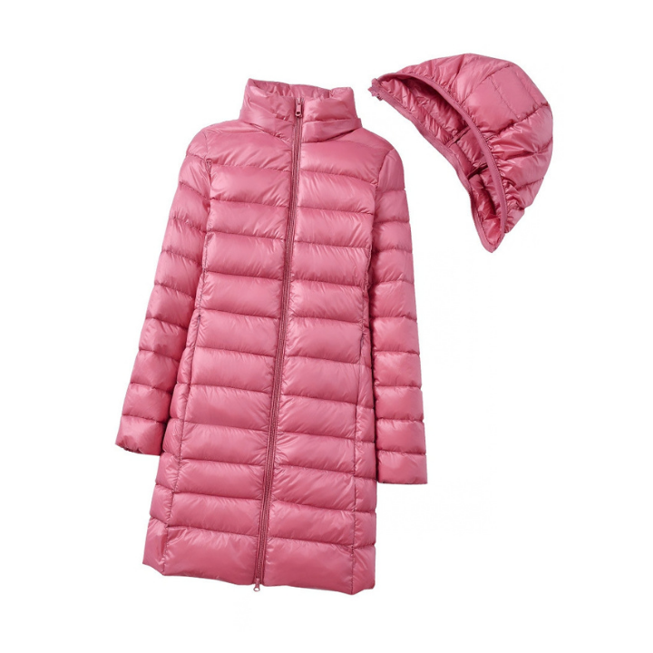 Doriana - giacca leggera con cappuccio removibile da donna, colore rosa, vista 2