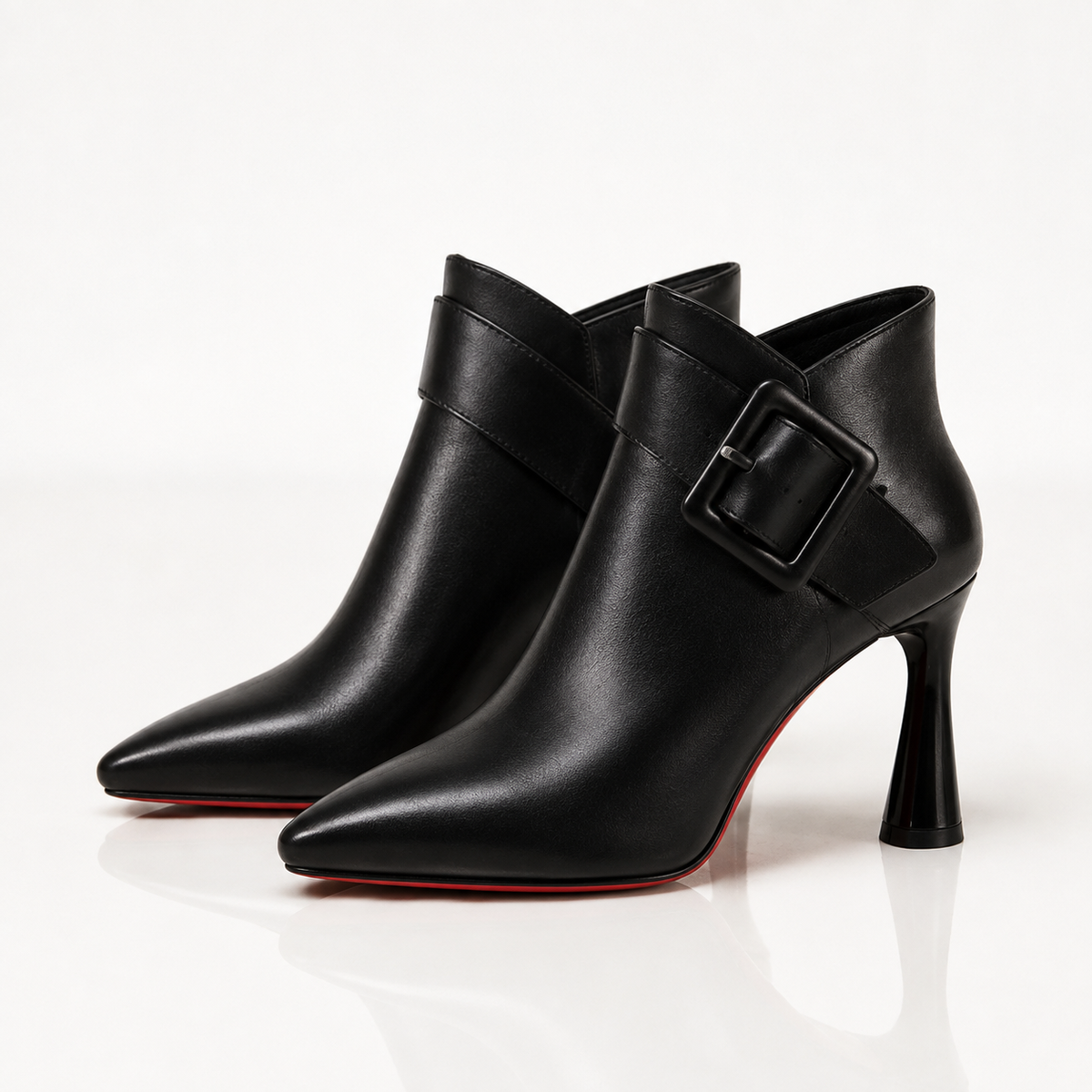 Margot - stivaletti con tacco e fibbia da donna, colore nero, vista 4