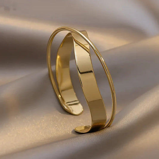 Ornella | Bracciale Rigido Dorato Lucido