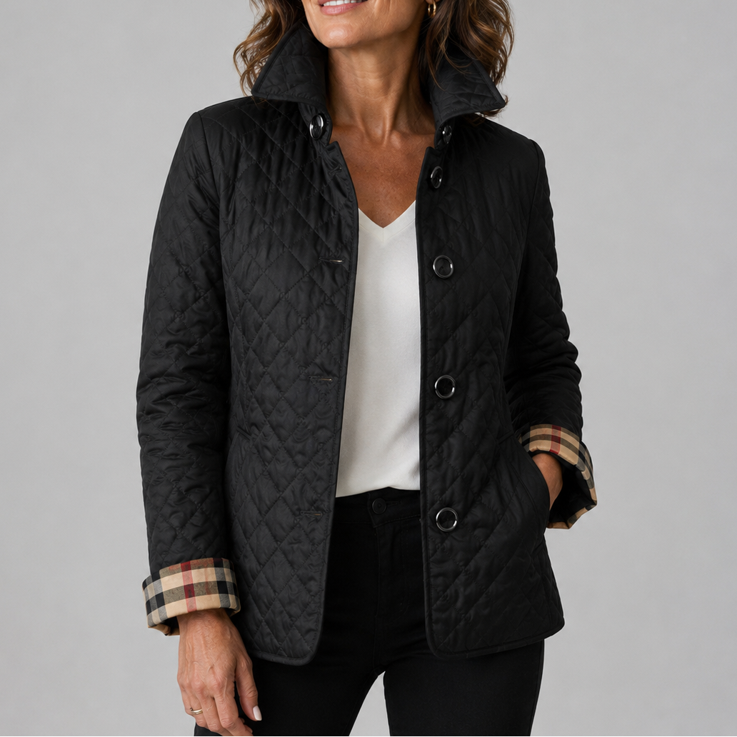 Liana - giacca trapuntata leggera da donna, colore nero