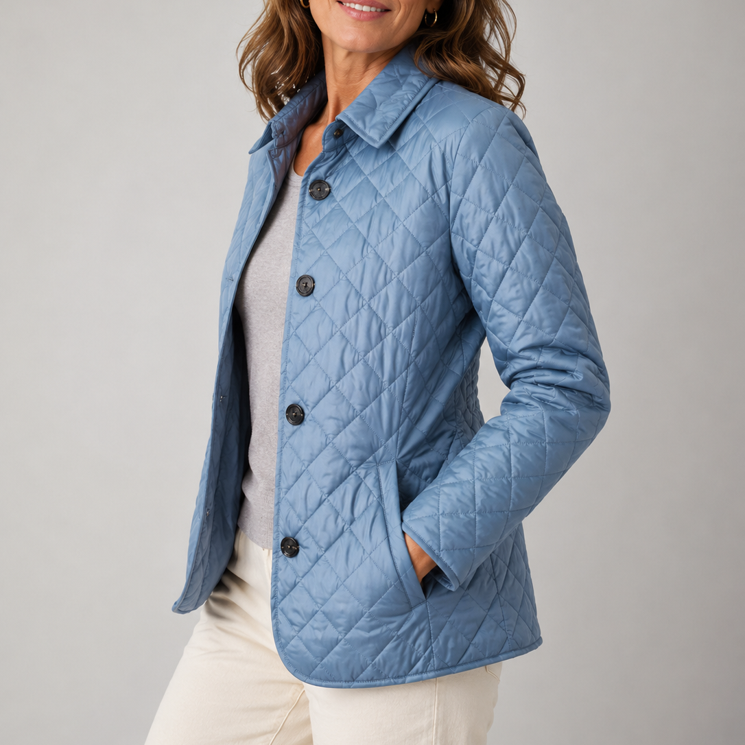 Liana - giacca trapuntata leggera da donna, colore azzurro