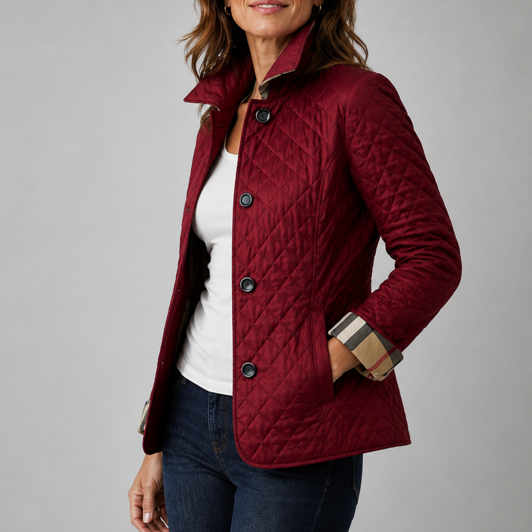 Liana - giacca trapuntata leggera da donna, colore bordeaux