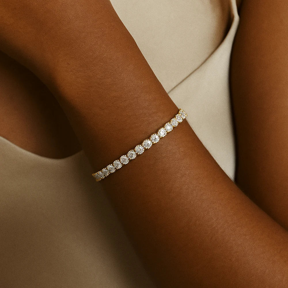 Federica | Bracciale Tennis Dorato