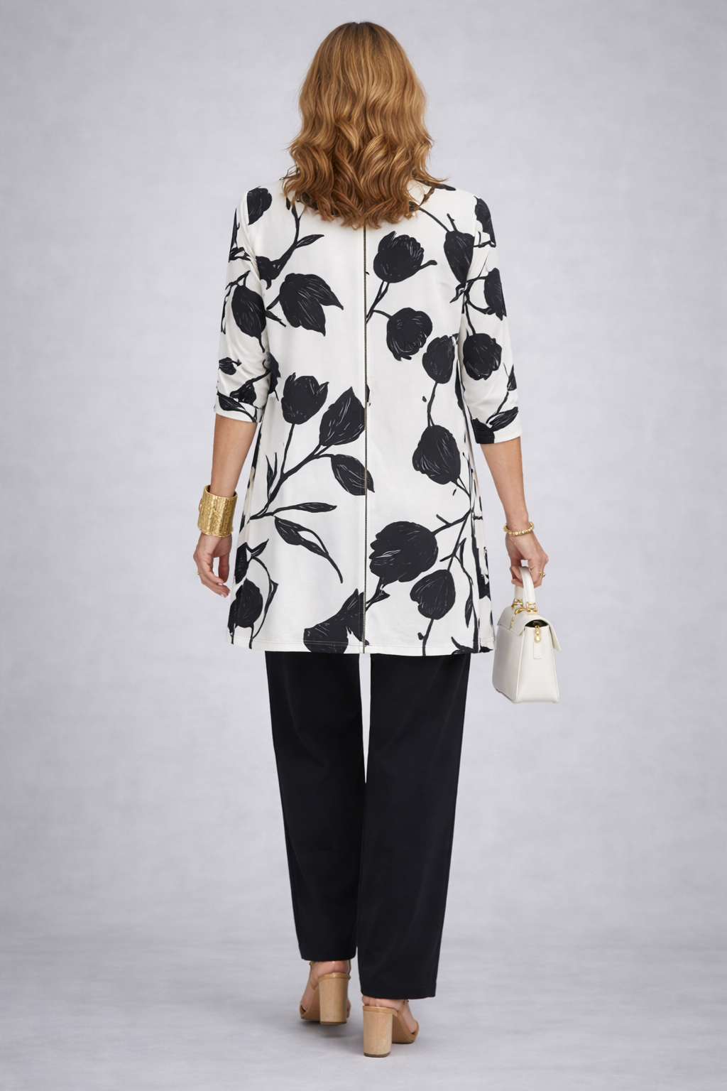 Nella - Completo tre pezzi con cardigan lungo Nero e Bianco