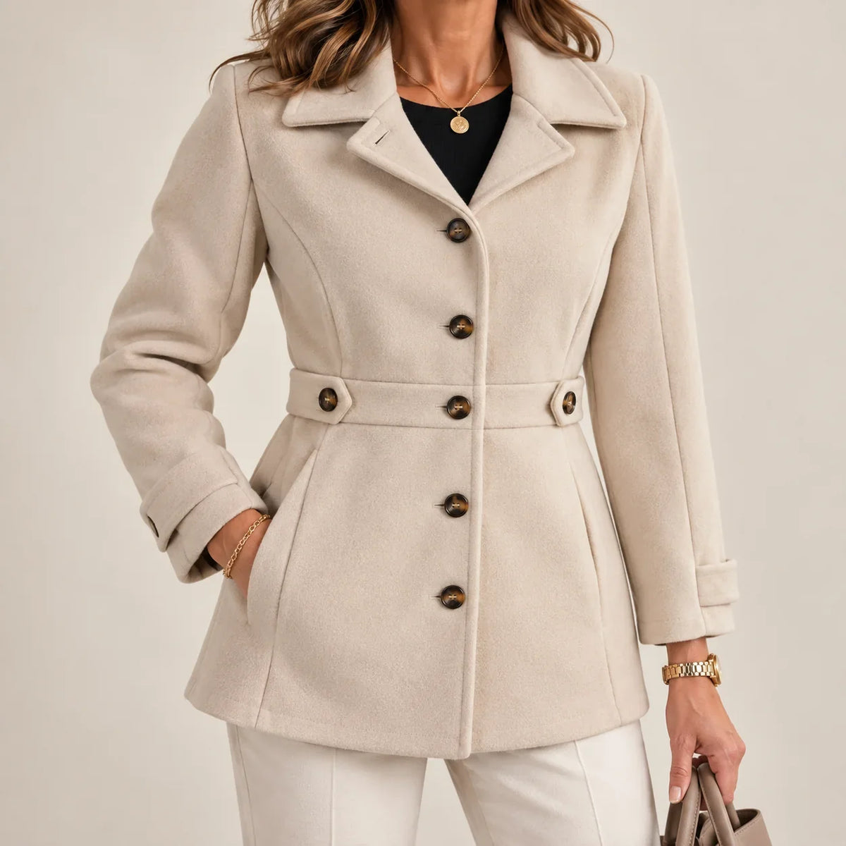 Assunta - Cappotto sartoriale avvitato Beige