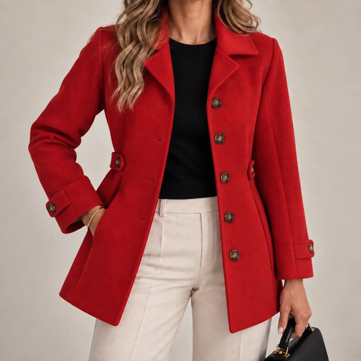 Assunta - Cappotto sartoriale avvitato Rosso