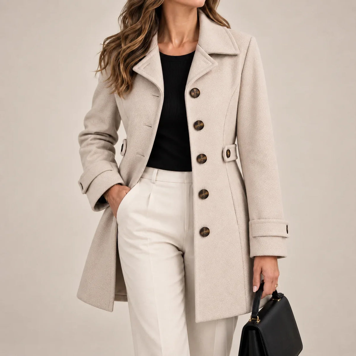 Assunta - Cappotto sartoriale avvitato Beige