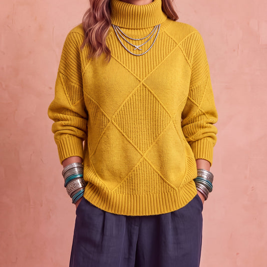 Ottilia - maglione ampio a rombi da donna