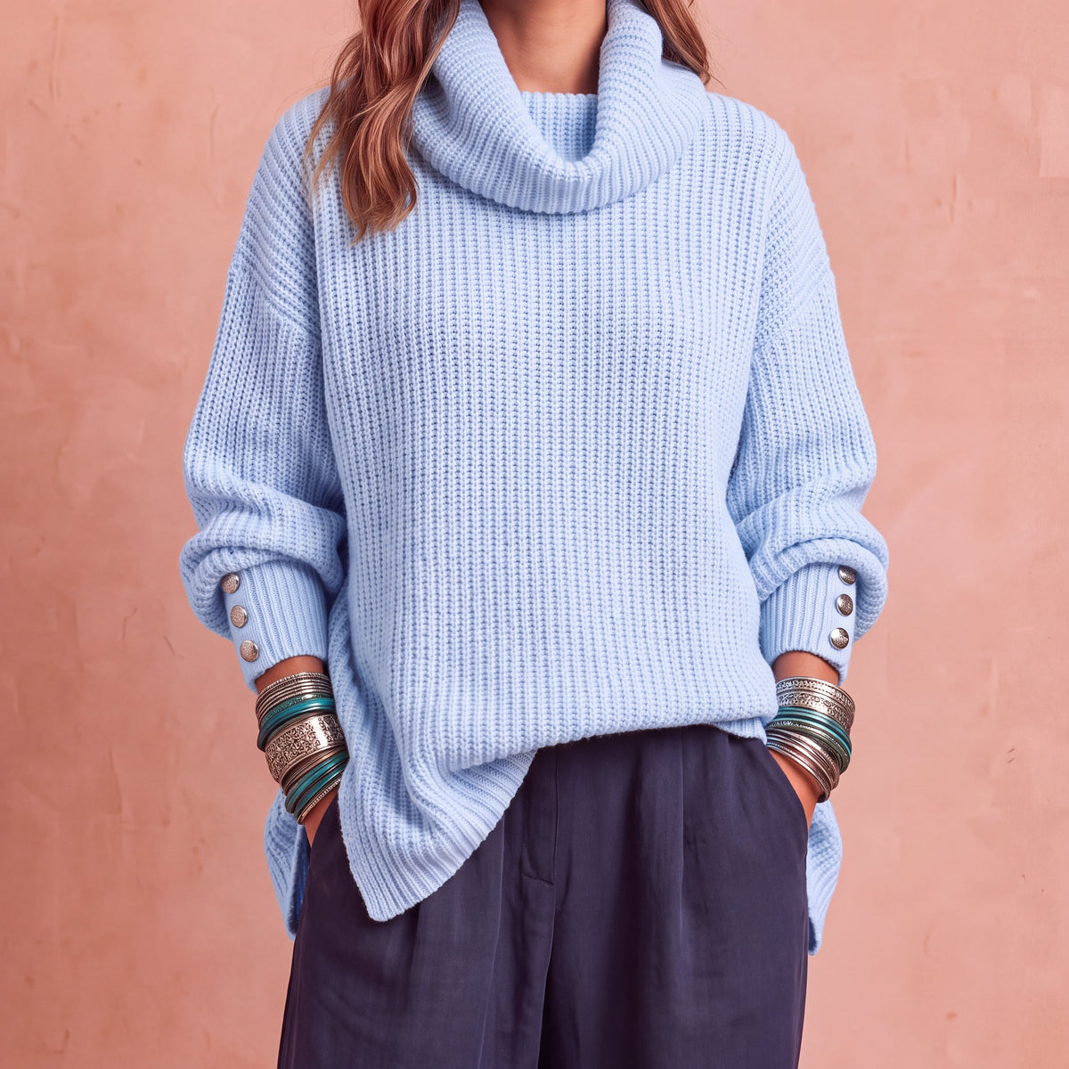 Fortunata - maglione sottile a collo alto da donna