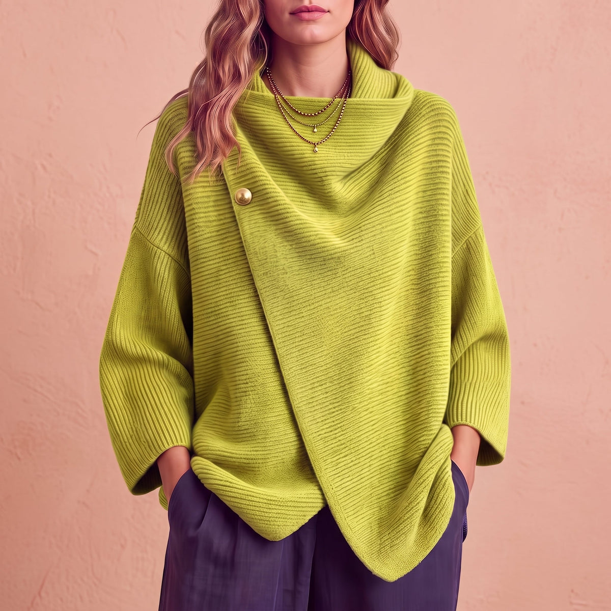 Penelope - maglione asimmetrico in maglia da donna