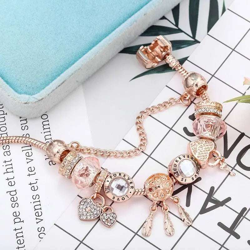 Camilla | Bracciale Charm Acchiappasogni Oro Rosa