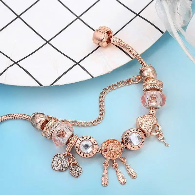 Camilla | Bracciale Charm Acchiappasogni Oro Rosa