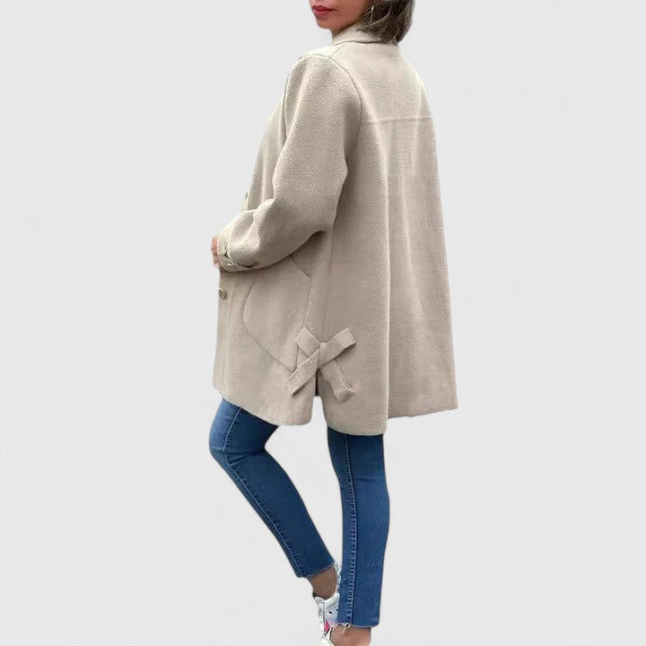 Speranza - cappotto elegante in misto lana da donna, colore cachi, vista 3