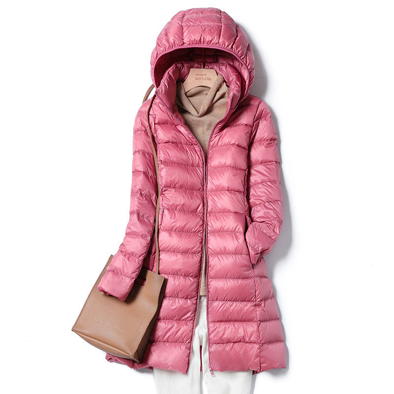 Doriana - giacca leggera con cappuccio removibile da donna, colore rosa