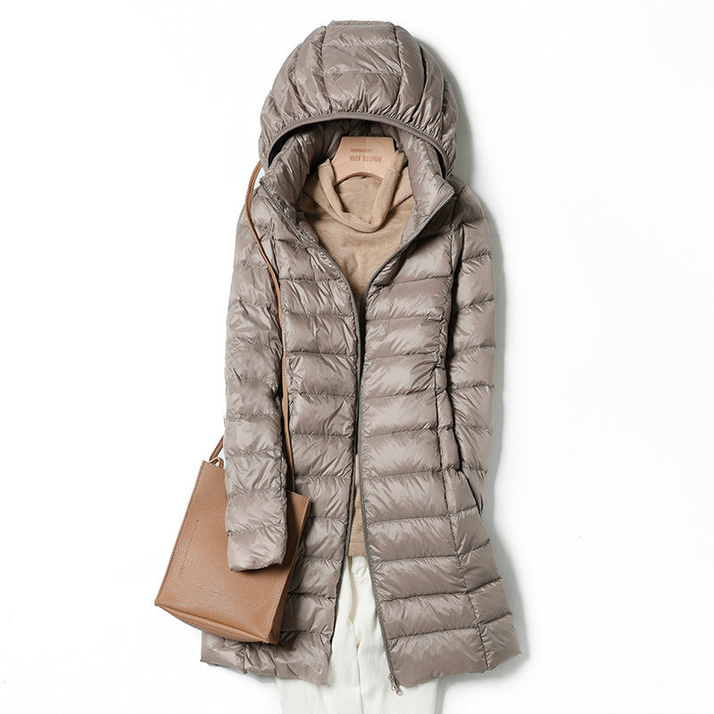 Doriana - giacca leggera con cappuccio removibile da donna, colore cachi