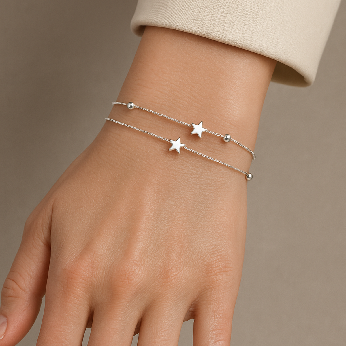 Serena | Bracciale Argentato con Stelle