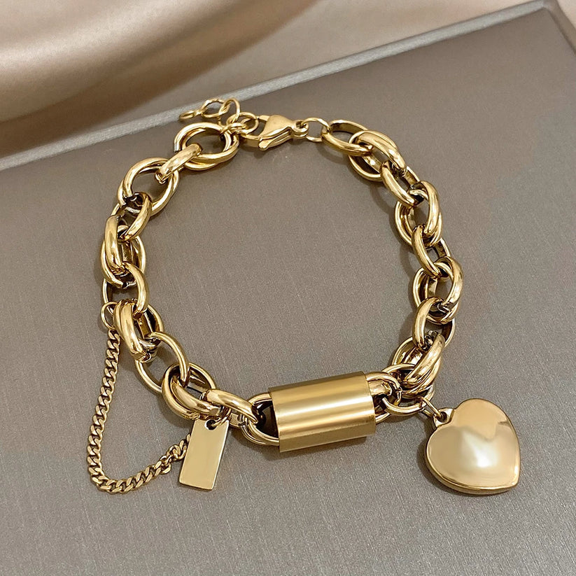 Sofia | Bracciale Catena Dorata con Cuore