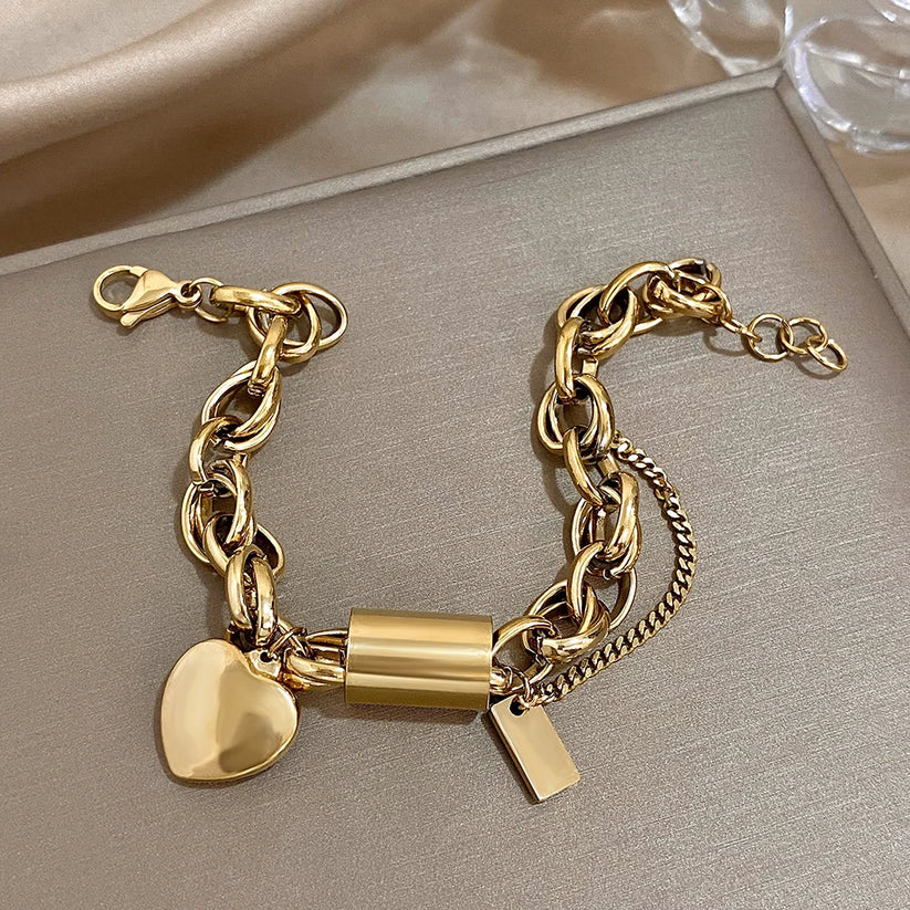 Sofia | Bracciale Catena Dorata con Cuore