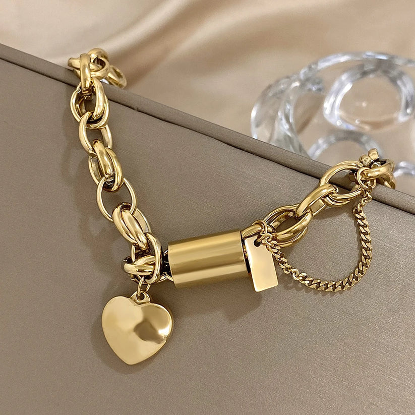 Sofia | Bracciale Catena Dorata con Cuore