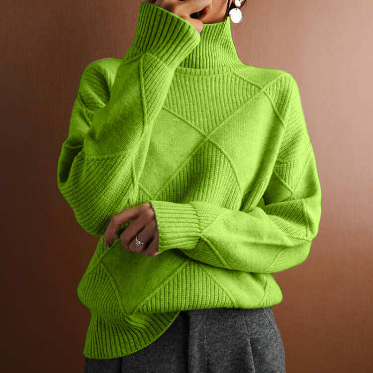 Ottilia - maglione ampio a rombi da donna, colore verde