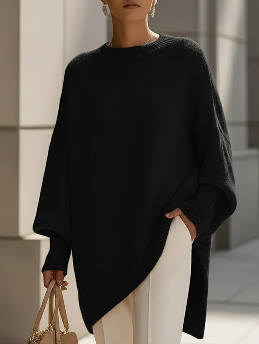 Gioconda - maglione oversize morbido da donna, colore nero