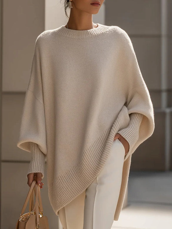 Gioconda - maglione oversize morbido da donna, colore beige