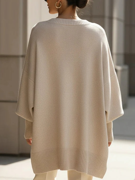 Gioconda - maglione oversize morbido da donna, colore beige, vista 2