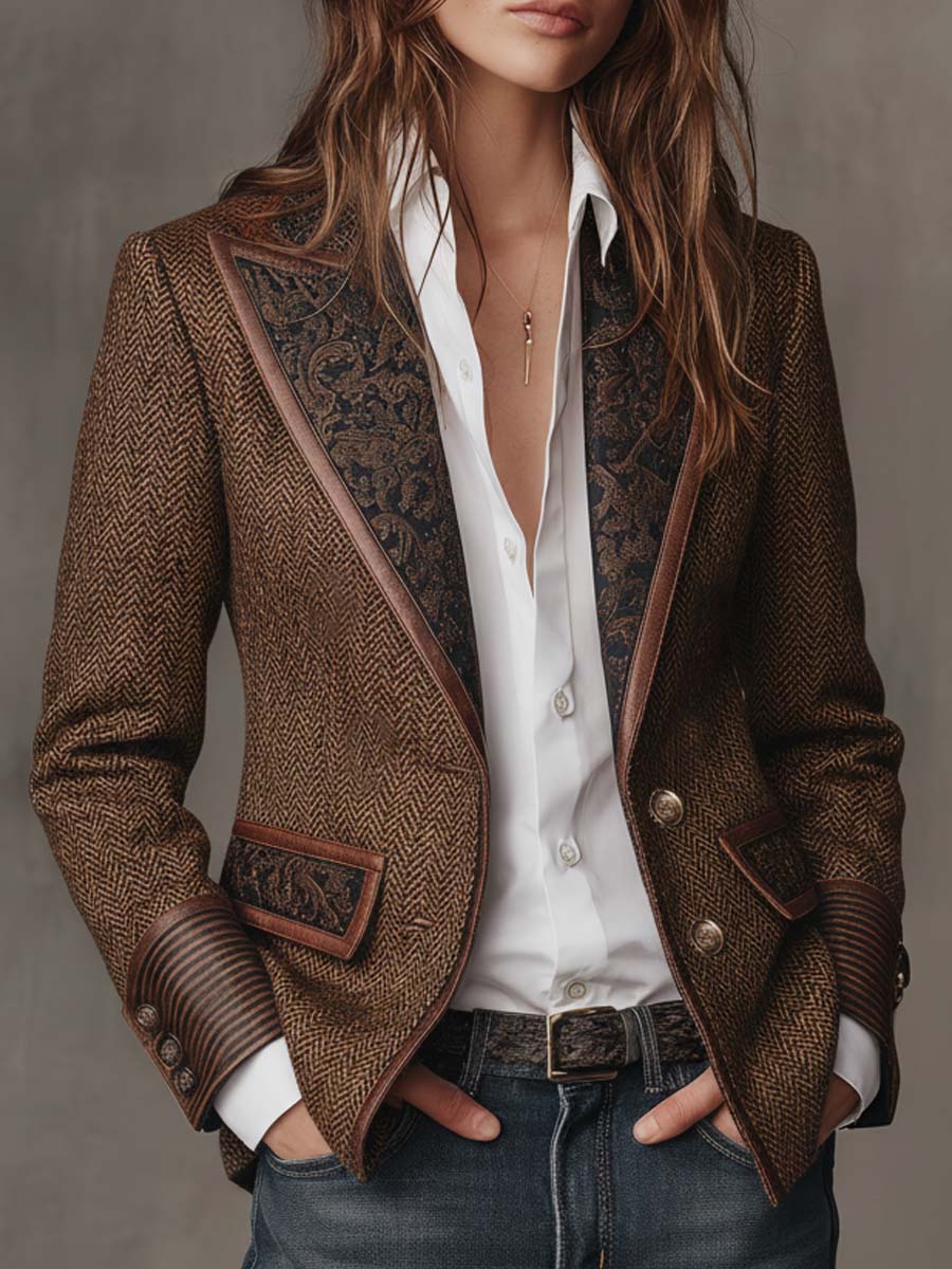 Adriana | Blazer Spigato con Inserti Decorati - Nora Valtieri