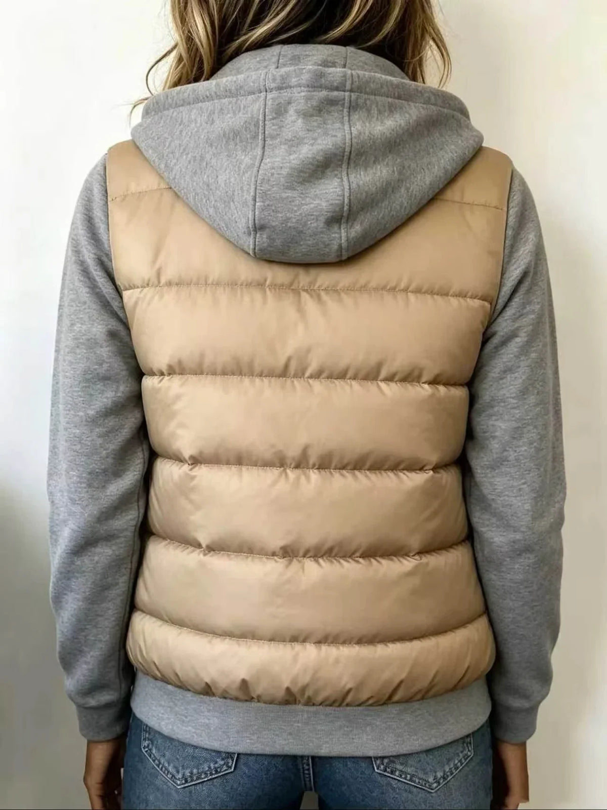 Adalgisa - giacca imbottita con cappuccio da donna, colore bordeaux, vista 2