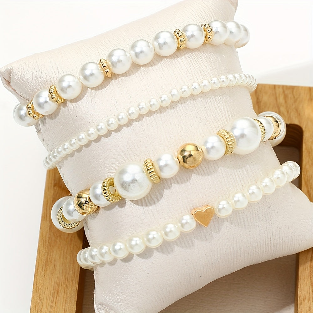 Camille™ | Set de Bracelets Perles et Cœur