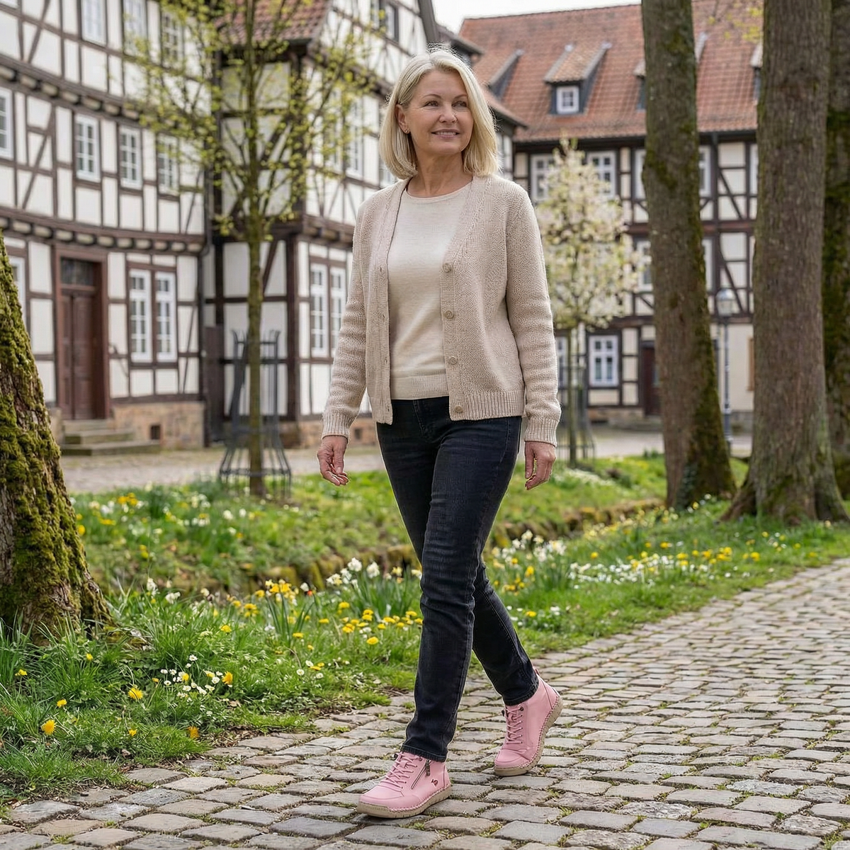 Mafalda - Sneakers comfort con zip Rosa